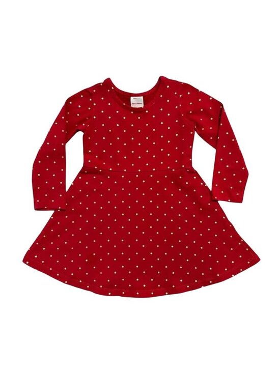 Hanna Andersson Other - Hanna Andersson Sz 90 (3T) Red & Gold Polkadot Skater Dress